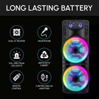 4  12   Portable Bluetooth Speaker Dual Subwoofer Heavy Bass Sound System   Mic