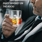 Whiskey Glass Set Of 2 10 Oz Crystal Heavy Bottom Old Fashioned Rocks Tumblers