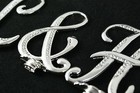 Silver Rhinestone Monogram Wedding Cake Topper Top Letter Initial Number Heart