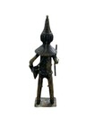 African Tribal Bronze Or Brass Warrior Statue Figurine Vintage Ethnic Art Decor