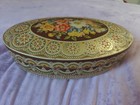 Vintage Ornate Floral Metal Tin From Holland