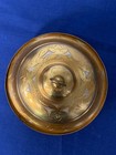 Gold-color Metal Dish W  Lid  Middle Eastern Decoration