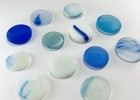 Japanese Ohajiki Natural Sea Glass Surf-tumbled Beach Glass Blue Mix
