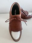 Vintage Women s Polo Golf Ralph Lauren Brown white Leather Shoes Size 7b