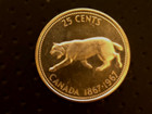 1967 Canada Silver 25 Cents Bobcat Canadian Quarter 25c  Uncirculated   b25 