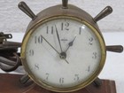 Vintage Swift Anderson Brass Ship Wheel Barometer Clock Combo Clock Works