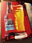 Budweiser    king Of Beers    Bottle W glass Of    bud    Ready To Drink  Tin 11 8   x7 9   