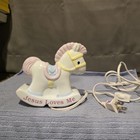 Vintage 1989 Enesco Ceramic Rocking Horse Baby Nursery Decor Night Light Works 