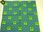 John Deere Cotton Bandana W  Classic Deer Logo Green   Blue 21  X 21  - New