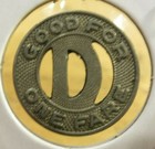 1947 Dent Coach Lines Cartersville  Ga Transit Bus Token - Georgia