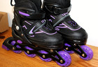 Kids Adjustable Inline Skates Roller Blades  Black purple  Boys girls Medium 1-4