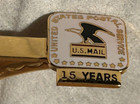 Vintage Lot Of 2 Usps United States Postal Service Tie Bar   Pin   15   25 Years