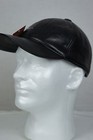 New 100  Genuine Real Lambskin Black Leather Baseball Cap Hat Sports Visor Nwt