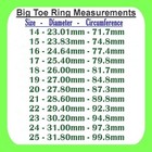 Stainless Steel Mens womens   6mm Big Toe Ring  Sizes 14-25
