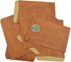 50 Qty A6 Brown Kraft Paper Invitation Envelopes  Vintage Fire-paint Envelope   