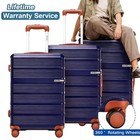 3 6 Piece Luggage Set Abs pc Hardshell Carry On Suitcase W  Spinner Wheels   Tsa