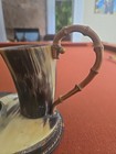 Ale Horn Bovine Carved Viking Horn Drinking Mug Tankard Natural Finish Set Of 2 