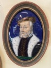 Large 19th C French Limoges Enamel Of King Henry Viii   Wife Katherine