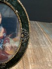 The Imperial Collection Metal Rhinestone Enamel Green Oval Picture Frame 3 5   x5   