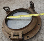 Vintage Ship s Porthole Brass Bronze Nautical 35 Lbs Glass 10   15  Overall