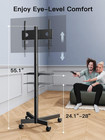 Rolling Tv Stand On Wheels For 23-60 Inch Flat Curved Screen Tvs  Mobile Tv Cart