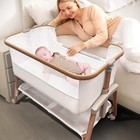 Baby Bassinet Bedside Sleeper  Portable Crib For Newborns  Adjustable 7-heigh   