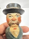 Vintage  Mechanical Bottle Stopper     Carved Man