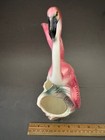 Maddux Of California Pink Glazed Ceramic Open Wing Flamingo Mcm Planter Vase