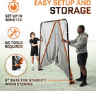 Lacrosse Goal Net  6 w X 6 h X 7 d  Folding Lacrosse Net For Backyard   Powder C