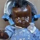 Black Antique Doll With Original Hat And Dress 10    Hand Painted