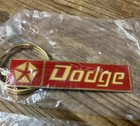 Vintage Car Advertising Dodge Pentastar Nos Keychain Red Gold Sealed