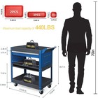 440lbs Tool Cart 4-tier With Drawers Hooks Parts Box Locking System