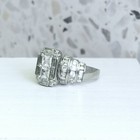 925 White Gold Princess-cut White Sapphire Engagement Ring Women   s Size 7