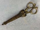 Antique German Embroidery Scissors Ornate Brass Sheath 5  Art Nouveau Jugendstil