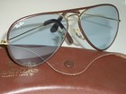 62  14mm Vintage B l Ray-ban Gep Blue Photochromic Leathers Aviator Sunglasses