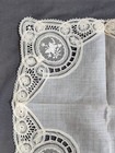 Antique Brussels Duchesse Lace Handkerchief Handmade Wedding Butterfly Heirloom