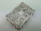 Very Beautiful Victorian Solid Silver Card Case Birmingham 1849 Nathaniel Mills