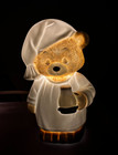 Vintage Lillian Vernon 6 25  Ceramic Sleepy Teddy Bear Night Light Working Euc