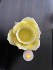 Vtg Lefton Porcelain Yellow Rose Tea Light Candle Holder W battery Tea Light Evc