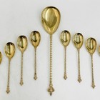 Bruckmann   Sohne German Gilt 800 Silver Berry Or Ice Cream Spoon Serving Set