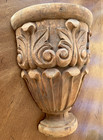 Vintage Hand Carved Wood Pediment Acanthus Leaf Architectural Salvage Decor