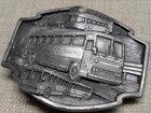 Vintage Usa Made Greyhound Belt Buckle Bus Heavy Pewter Western Cowboy Driver