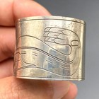 Vintage Ce Alfred Northwest Coast Native Seal Silver Napkin Ring