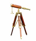15   Brass Working Telescope On Wooden Stand Tripod Desk D  cor Sailor Boat Gift