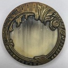 Antique Victorian Metal Brass Celluloid Button Intricate Border Rain Downpour