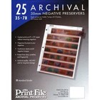 Print File 35-7b25 Storage Sheets For 35mm Film Negatives  7 Strips  25 Pack