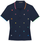 G fore Womens Embroidered Icon Polo Top Size Xs S M L Twilight Golf Shirt New
