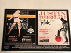 Justin Timberlake Christina Aguilera Pink 2007 Tour Lot Of 2 Us Promo Postcards