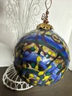 Large Art Glass Christmas Ornament Orb Sphere 3d  Hand Blown Painted Orn45