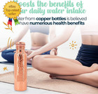 Copper Water Bottle  34oz 1000ml  100  Pure Handmade Hammered Ayurvedic Pure Cop